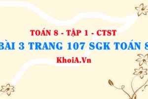 Bài 3 trang 107 SGK Toán 8 Tập 1 Chân trời sáng tạo